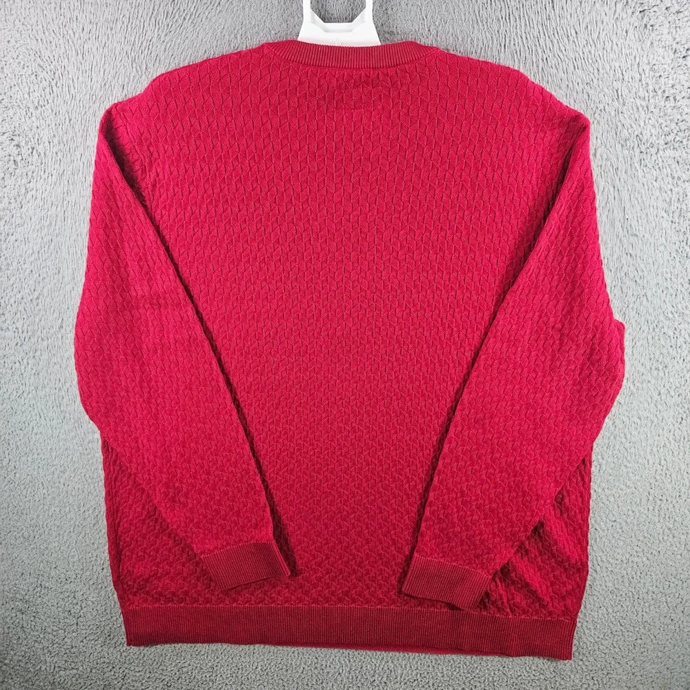 Shaquille O'Neal XLG Mens 3XL Rumba Red Textured Knit Crew Neck Sweater‎ New